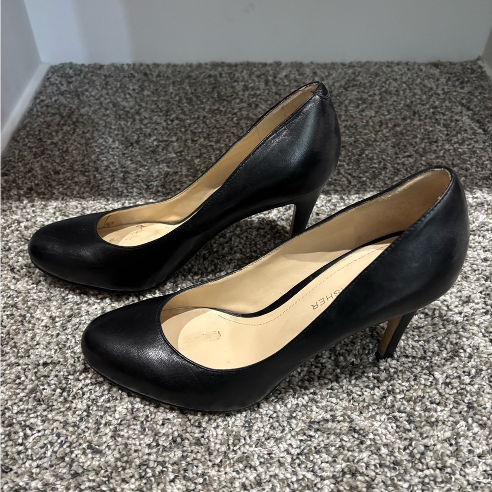 Marc Fisher Black Leather Heels